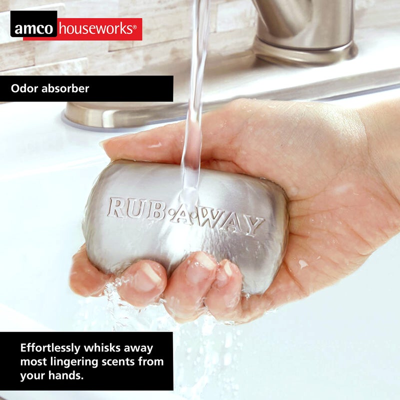 Amco Rub Away Bar, Stainless Steel Odor Absorber (3.1" x .7") - Dishwasher Safe Kitchen & Outdoor Essential for Garlic, Onion, Fishing, Hiking Odors - Natural Odor Remover (Mini Size) - Image 3